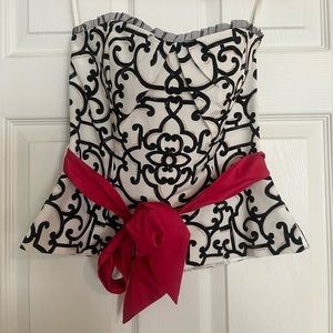 WHBM | Black & White Bustier Top